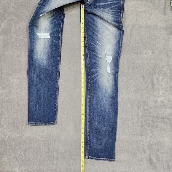 Gap 1969 Real Straight Jeans Size 28/6 Long Stretchy Mid Rise Distressed Ripped - Picture 8 of 8
